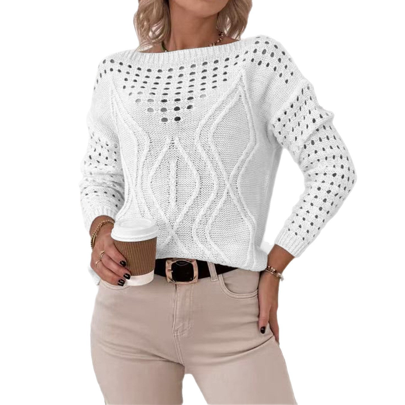 Women's Autumn Solid Color Loose-fitting Pullover Long Sweaters