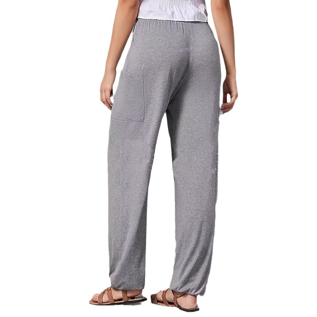 Women's Drawstring High Waist Harem Yoga Side Pants