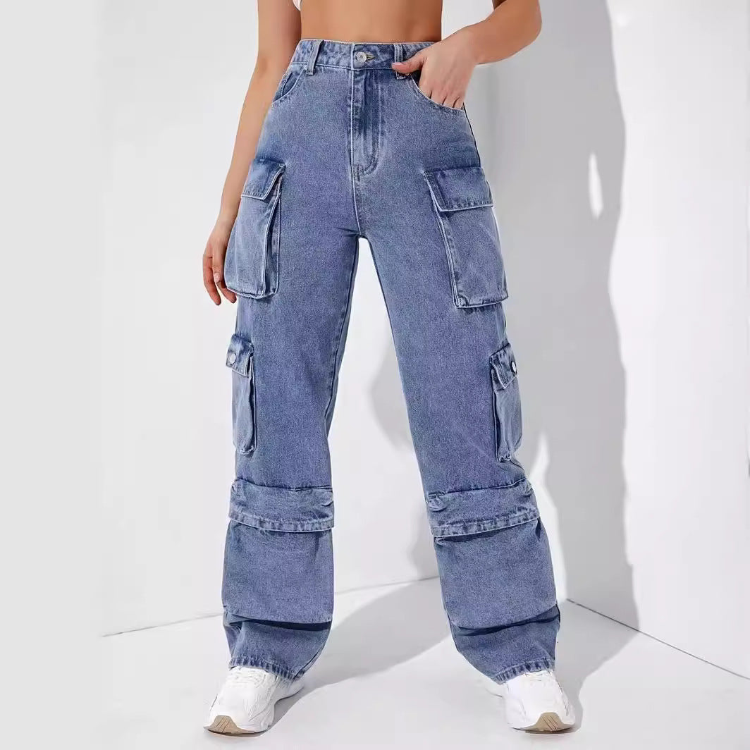 Women's Fashion Source Overalls Spleen Bag Jeans
