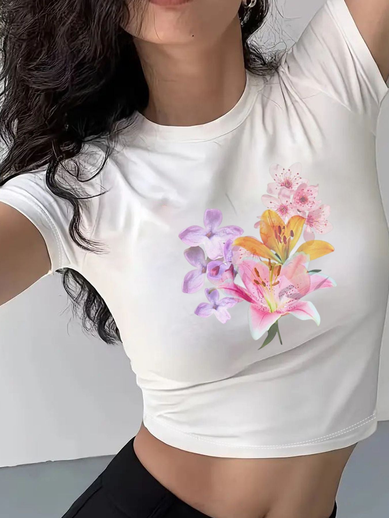 Women's Summer Sweet Spicy Printed T-shirt Personality Blouses
