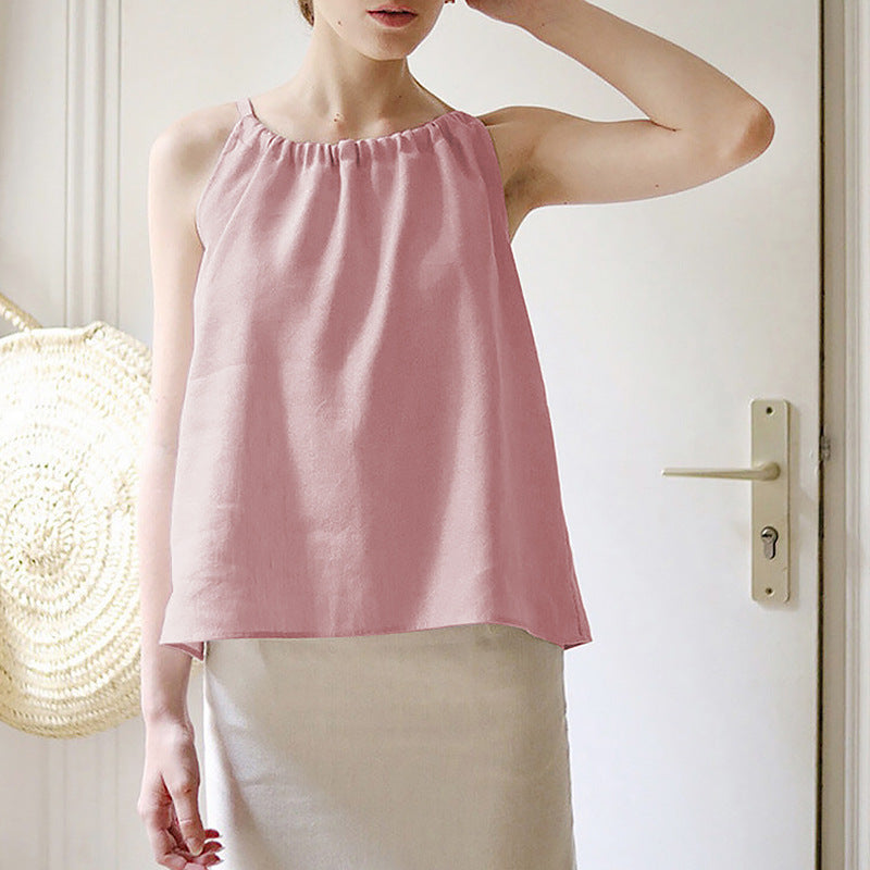 Women's Camisole Summer French Style Vacation Fashion Halter Sleeveless Tops