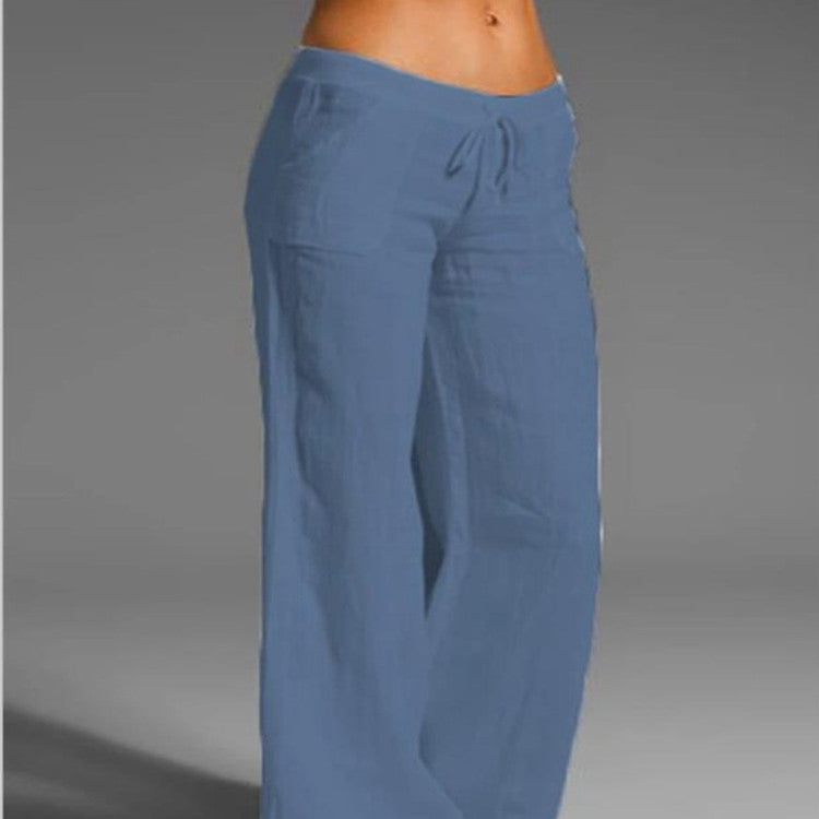 Women's High Waist Wide Leg Flared Pocket Pants