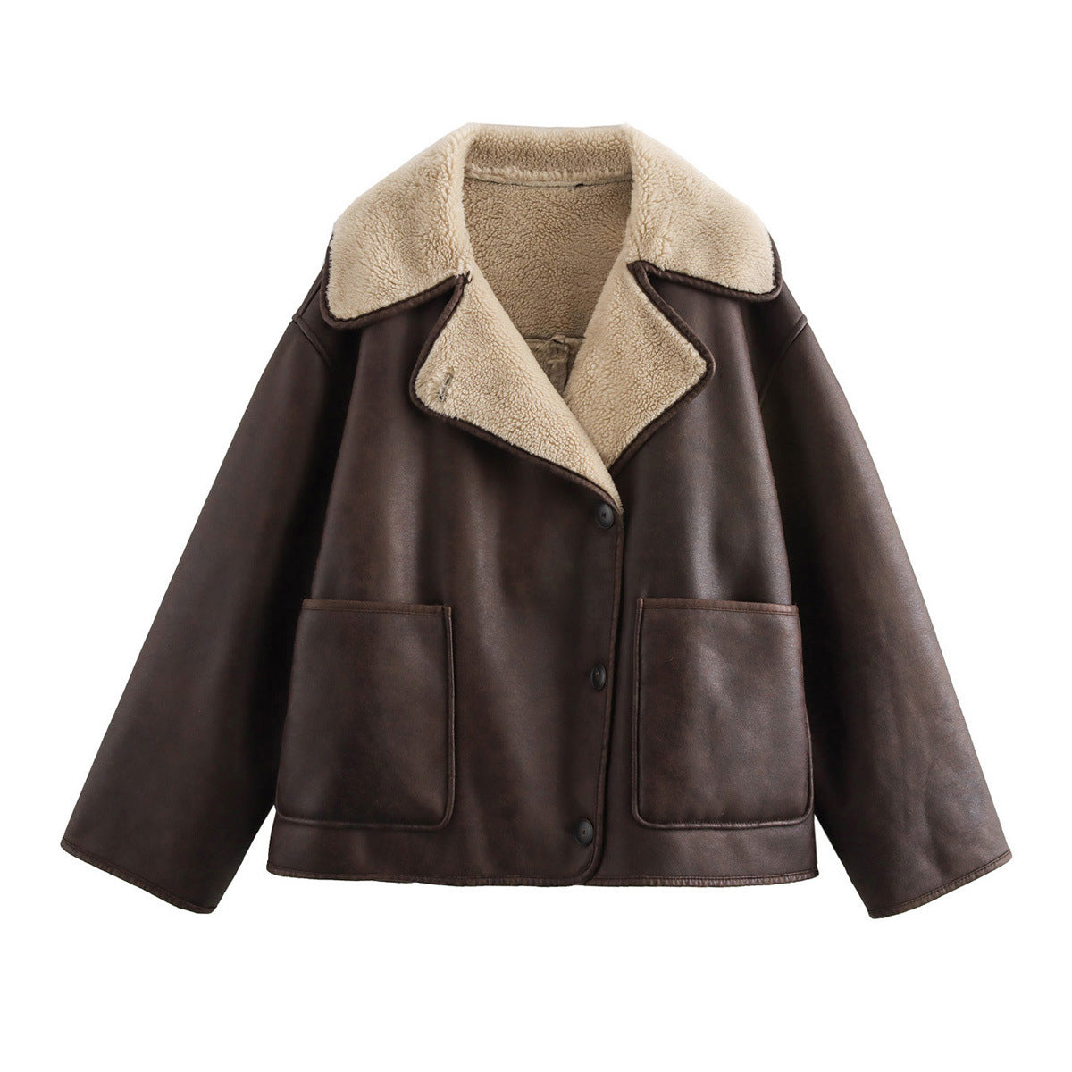 Women's Street Fashion Fur Integrated Double-sided Coats
