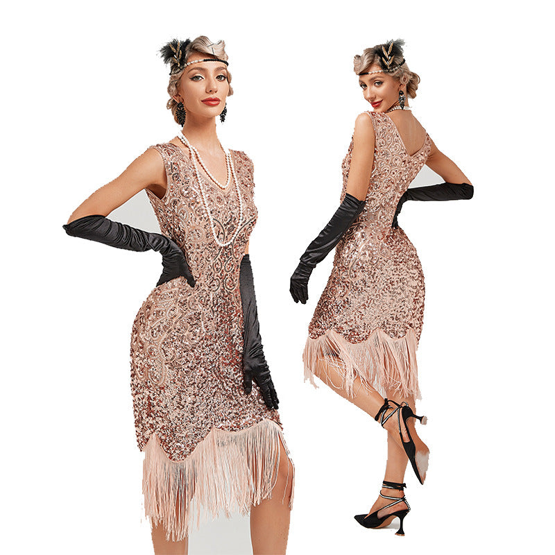Ball Tassel Party Banquet Dance Beaded Evening Dresses