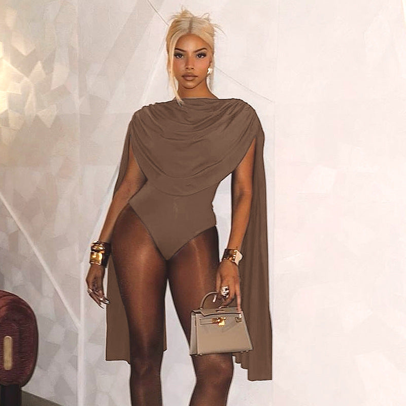 Women's Swing Collar Design Bottoming Long Sleeve Jumpsuits