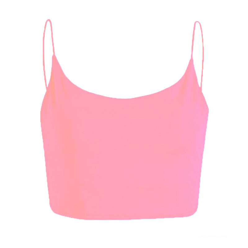 Women's Summer Solid Color Sexy Spaghetti Straps Tops