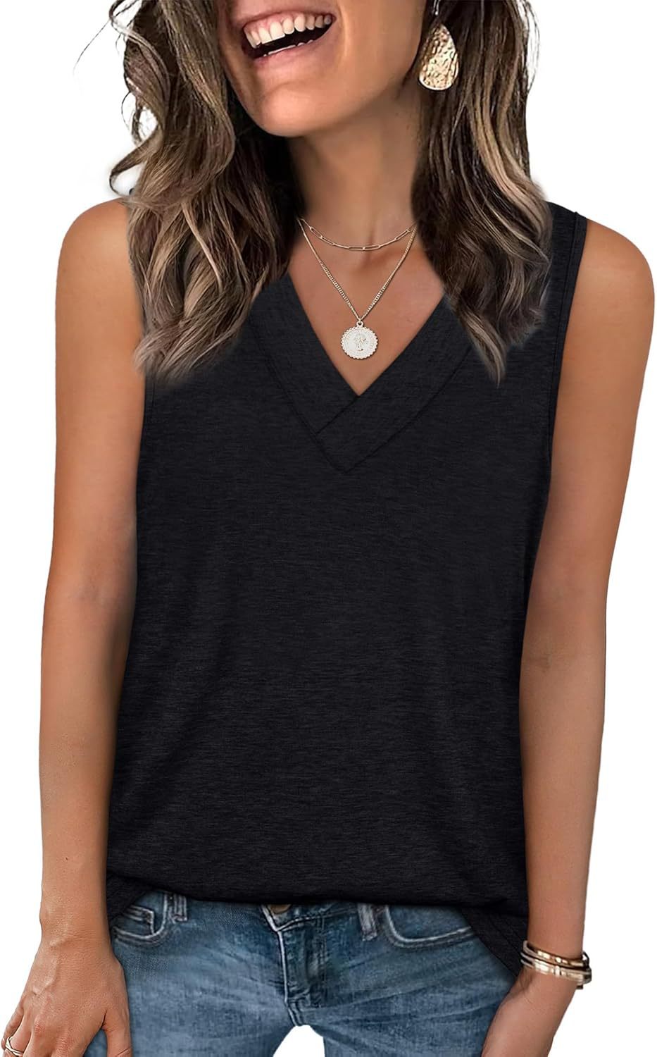 Women's Summer Collar Loose Sleeveless Casual Tops