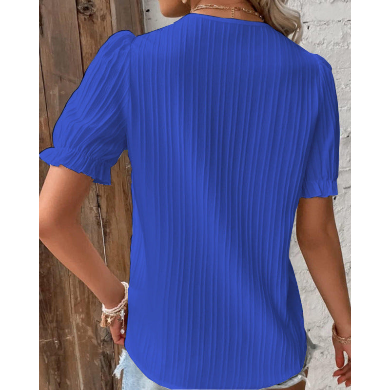 Women's Summer Holiday Fashion Short-sleeved Shirt Blouses