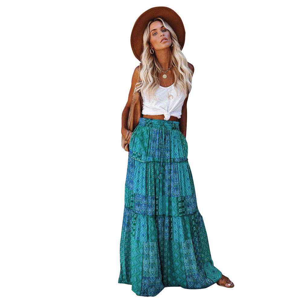 Bohemian Style Loose Casual High Waist Skirts