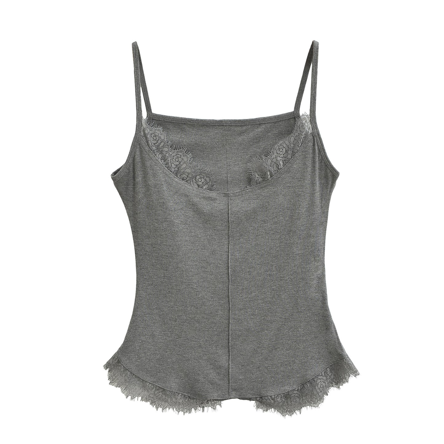 Women's Slim Lace Edge Round Neck Camisole Tops