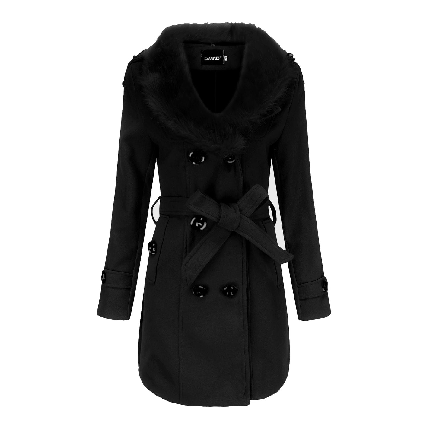 Women's Winter Big Fur Collar Double-faced Goods Coats