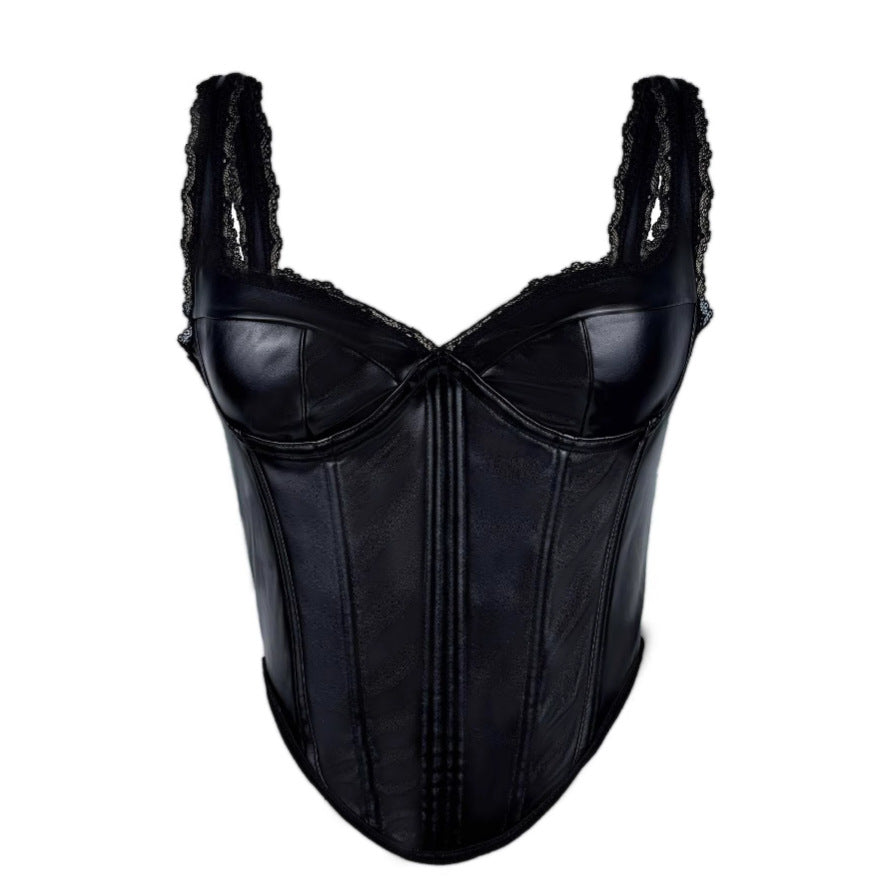 Lace Sling Basic Slim Fit High Sense Fishbone Tops