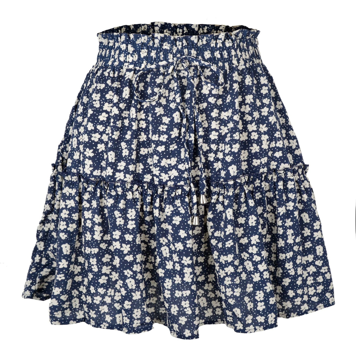 Women's Summer High Waist Ruffles Floral Printing Skirts
