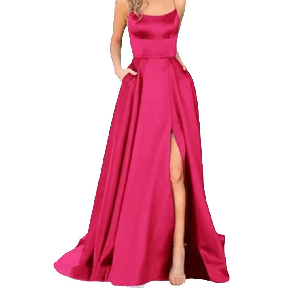 Bridesmaid Dress Long Slimming Shoulder Hollow Girlfriends Evening Dresses