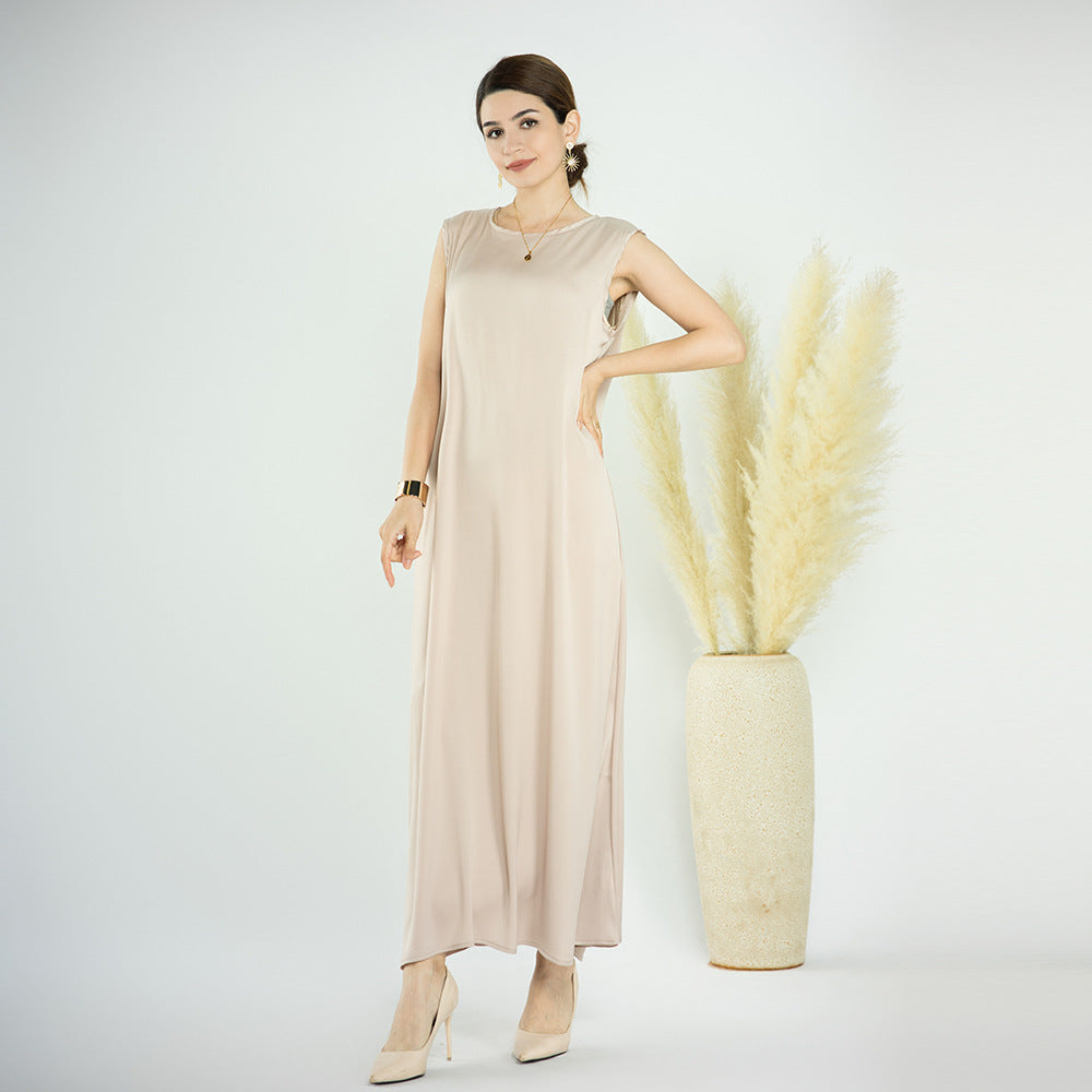 Stylish Turkish Solid Color Bottoming Dress Dresses