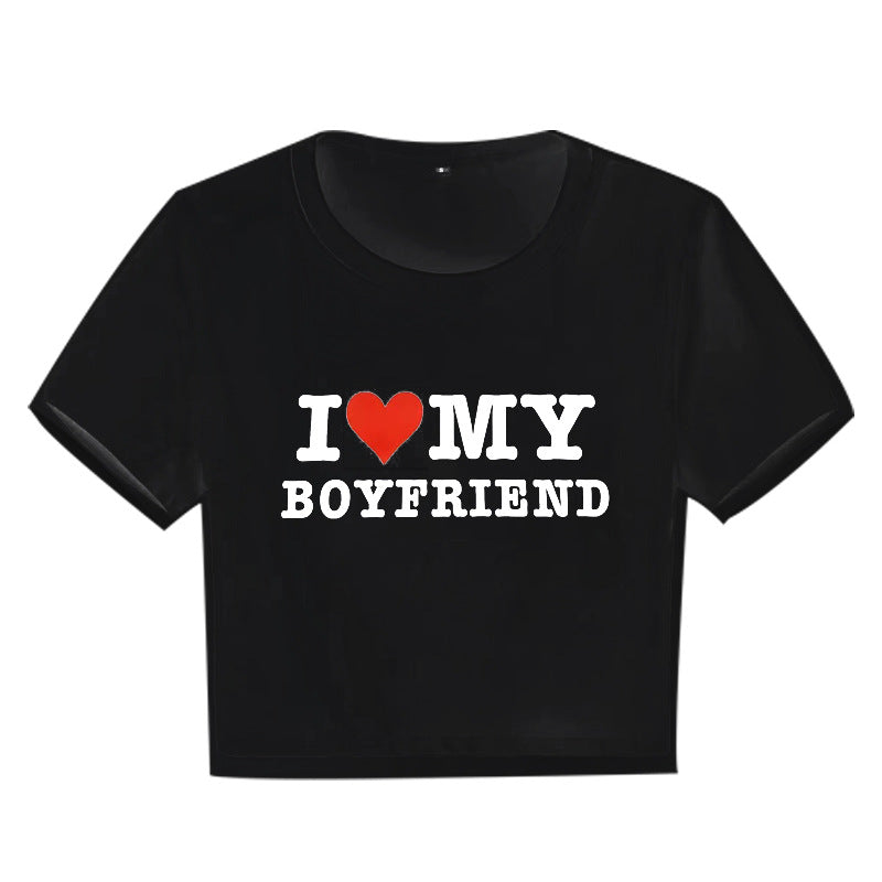 Women's Street Style Hipster Letter Print T-shirt Blouses