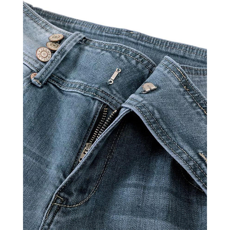 Pretty Source Retro Side Button Skinny Jeans