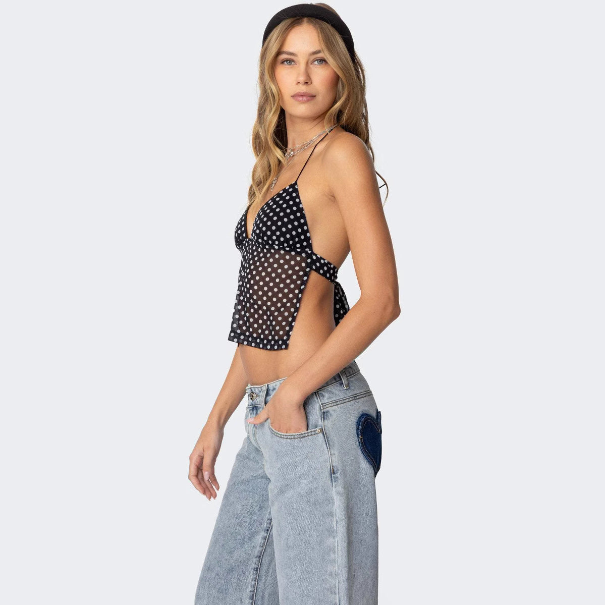 Backless With Suspenders Slim Fit Sexy Hot Tops