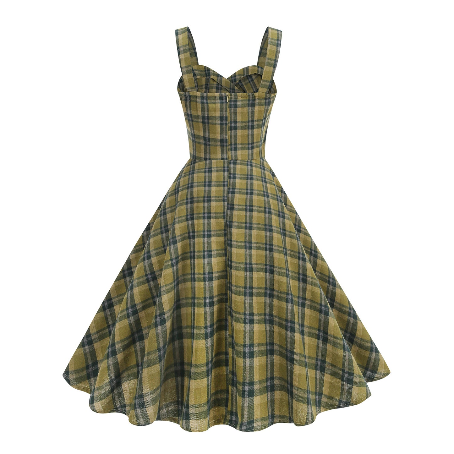 Hepburn French Style Vintage Crumpled British Plaid Dress