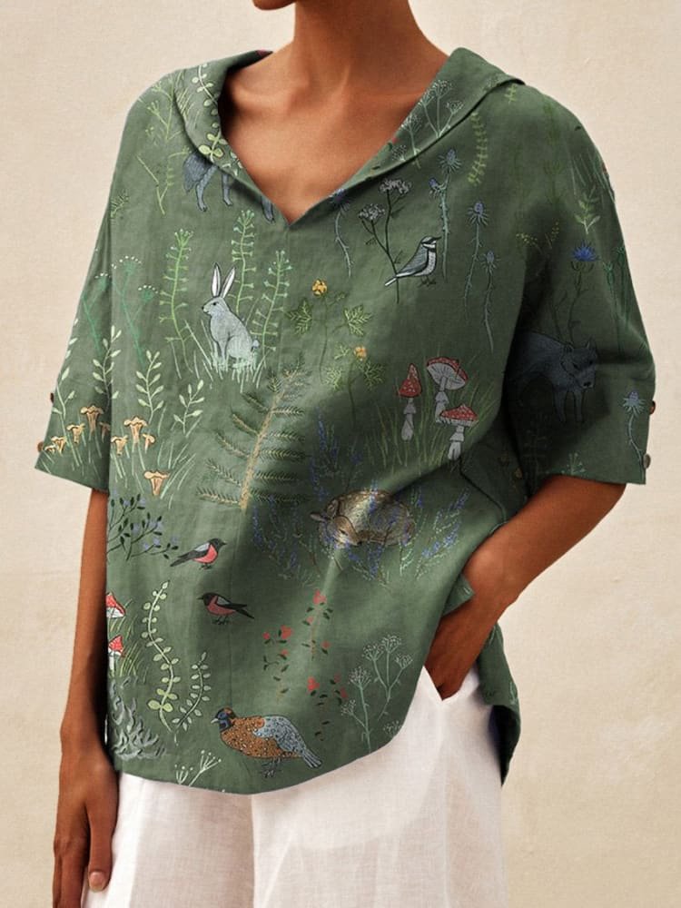 Women's Solid Color Cotton Linen Hoodie T-shirt Blouses