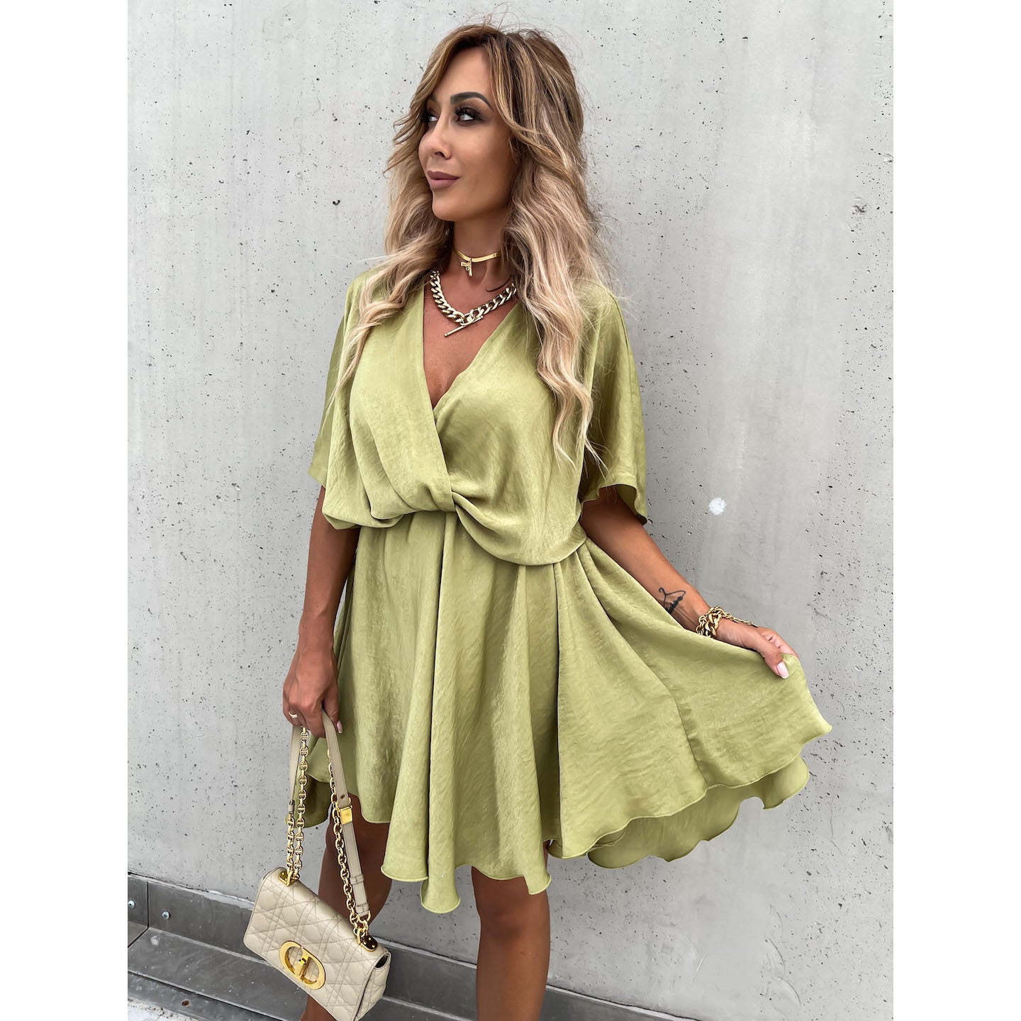 Women's Loose Satin Dress Casual Holiday Dresses