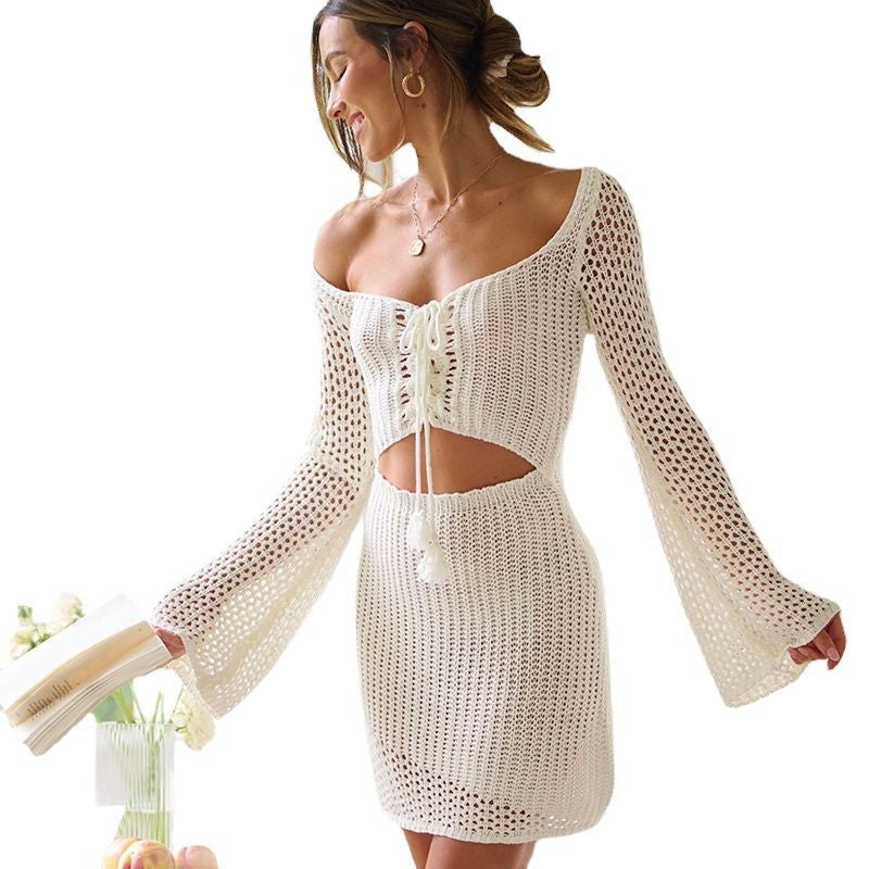 Women's Summer Wear Beach Knitted Hollow Bikini Dresses
