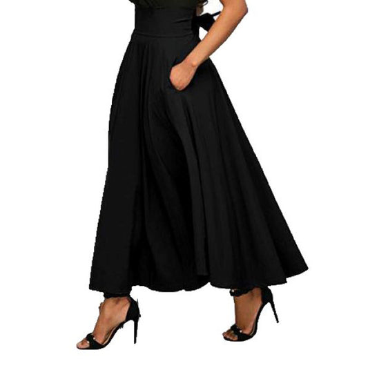 Women's Spring Solid Color Ankle Long Dress Skirts