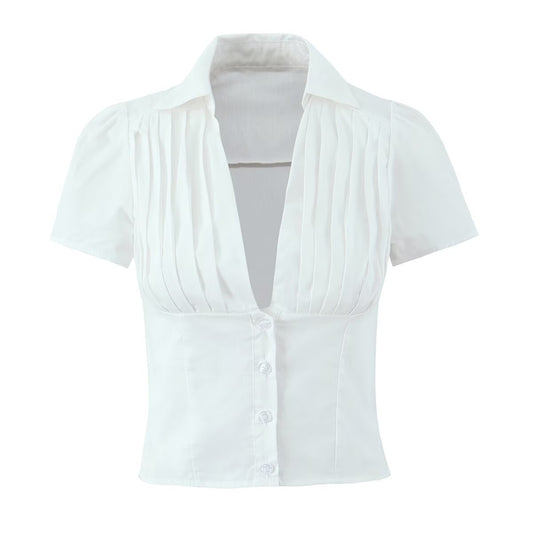 Classic New Summer Small Shirt White Suits