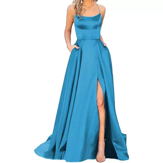 Bridesmaid Dress Long Slimming Shoulder Hollow Girlfriends Evening Dresses