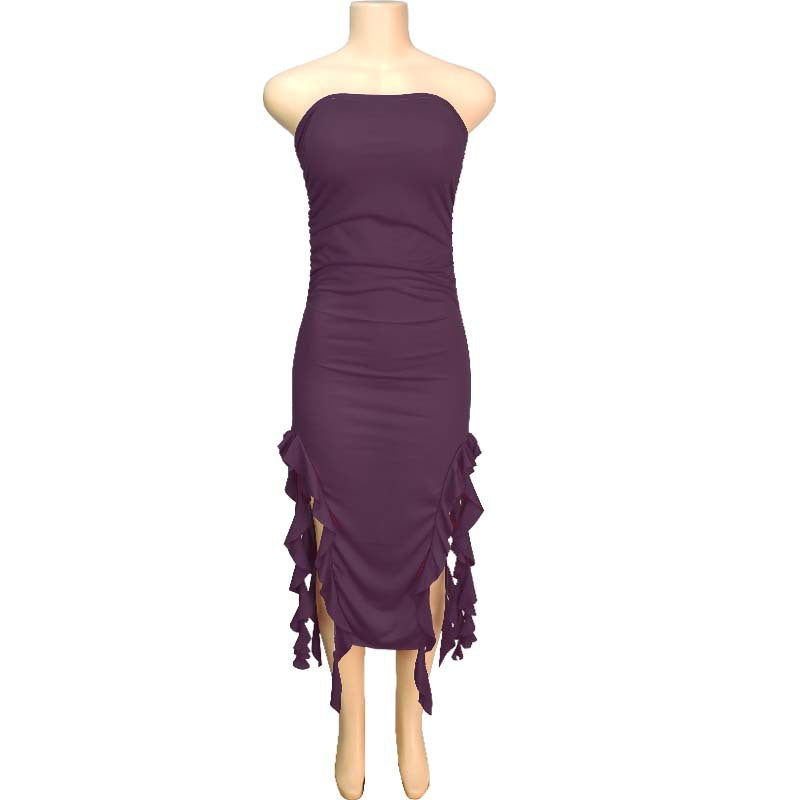 Women's Fashion Sexy Personalized Chest Wrap Irregular Dresses