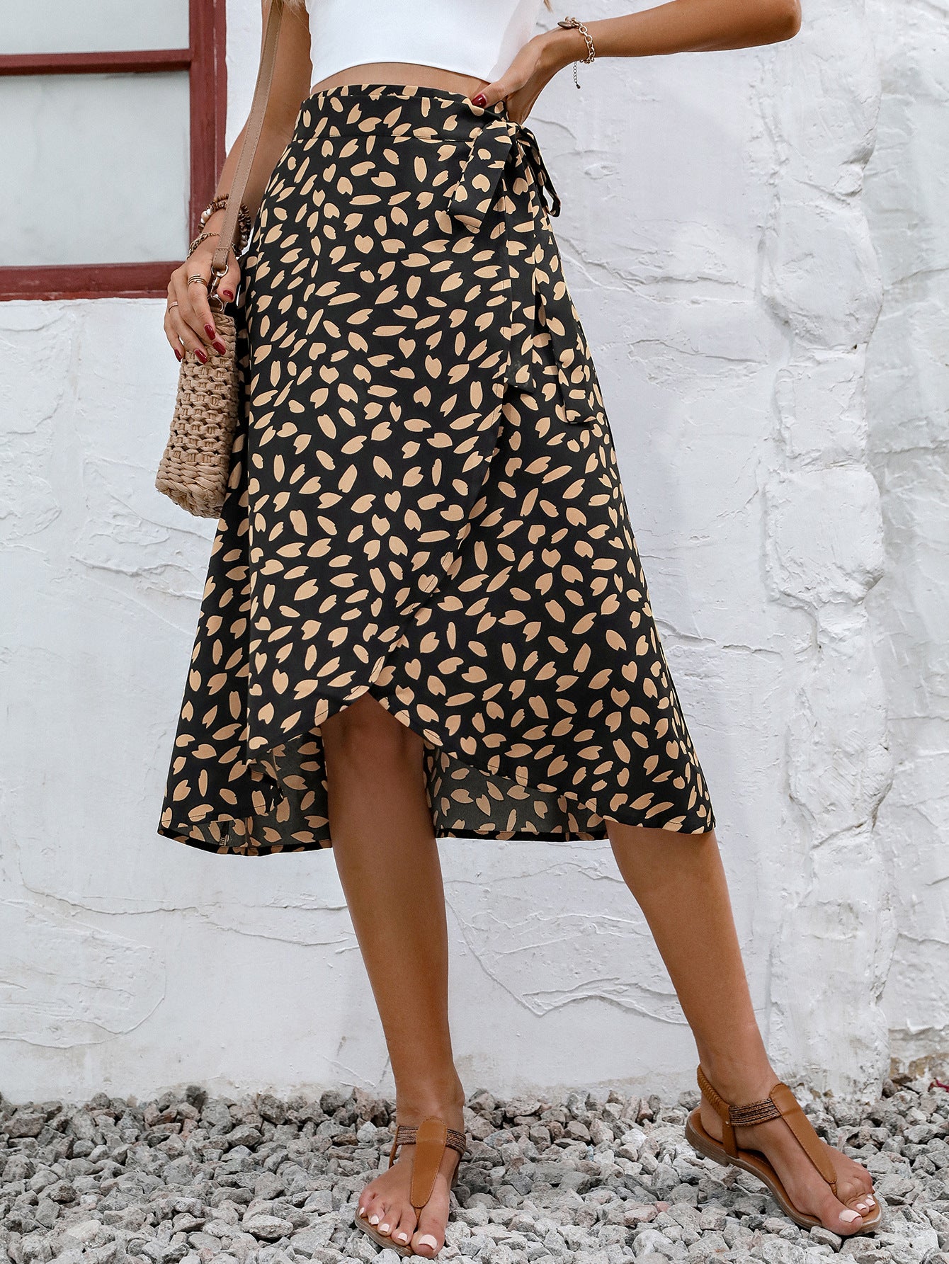 Women's Casual Graceful Polka Dot Floral Print Skirts