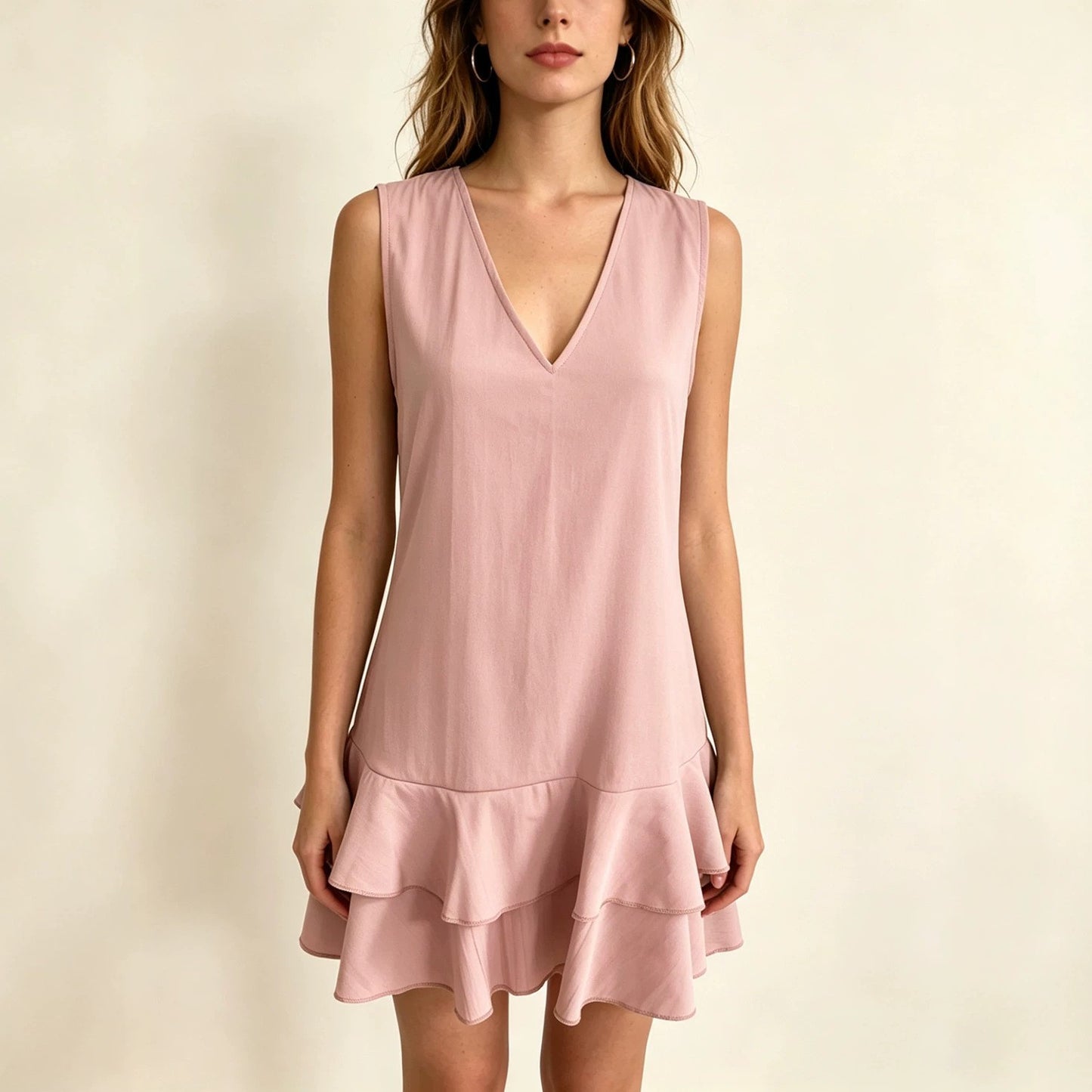 Women's Summer Comfort Casual Sleeveless Ruffled Dress
