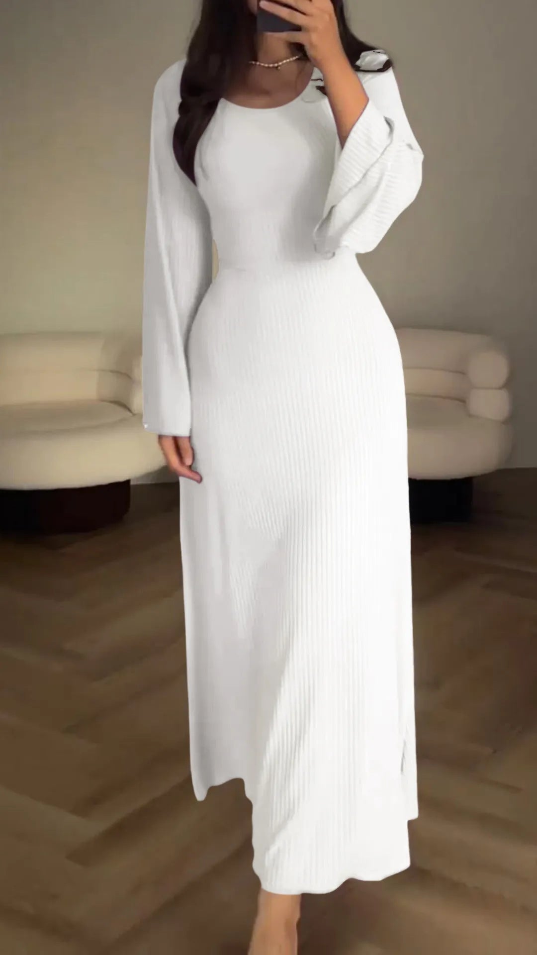 Women's Long Sleeve Split Loose Leisure Professional Dresses