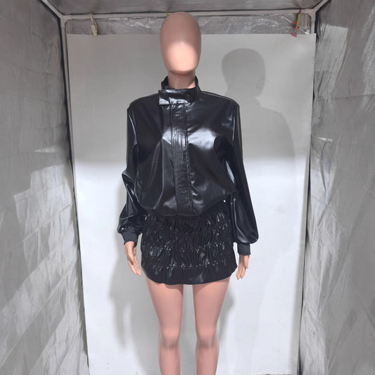 Leather Casual Fashion Wrinkle Removal Small Suits