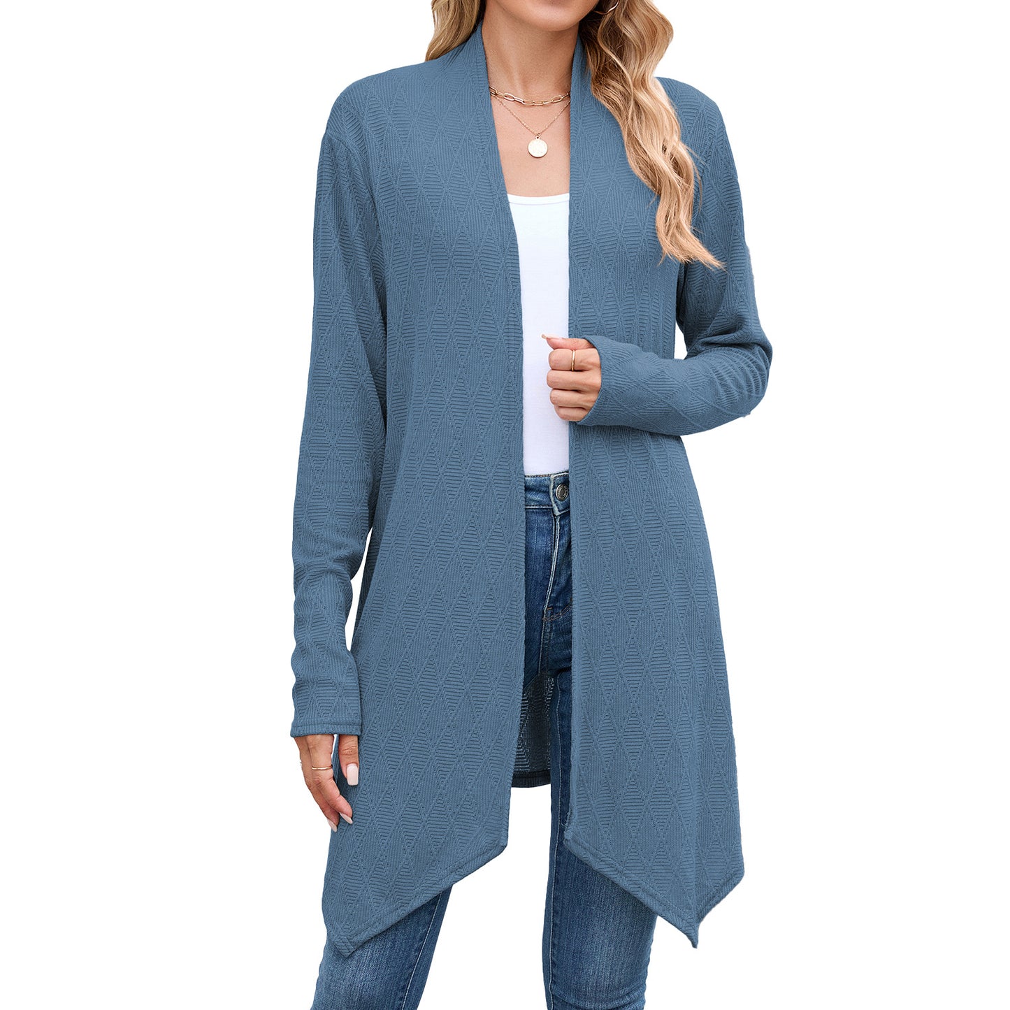 Women's Autumn Solid Color Long-sleeved Knitted Long Women's Sweater