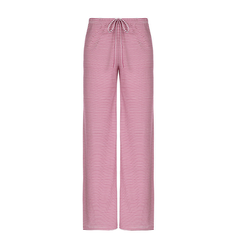 Niche Striped Design Loose Slimming Low Waist Casual Hot Pants