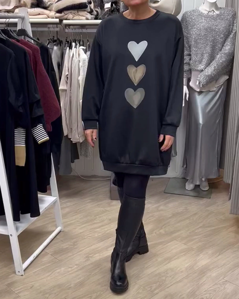 Women's Fashionable Round Neck Long Sleeve Casual Clothing