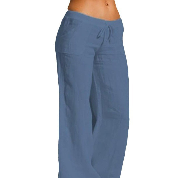 Women's High Waist Wide Leg Flared Pocket Pants
