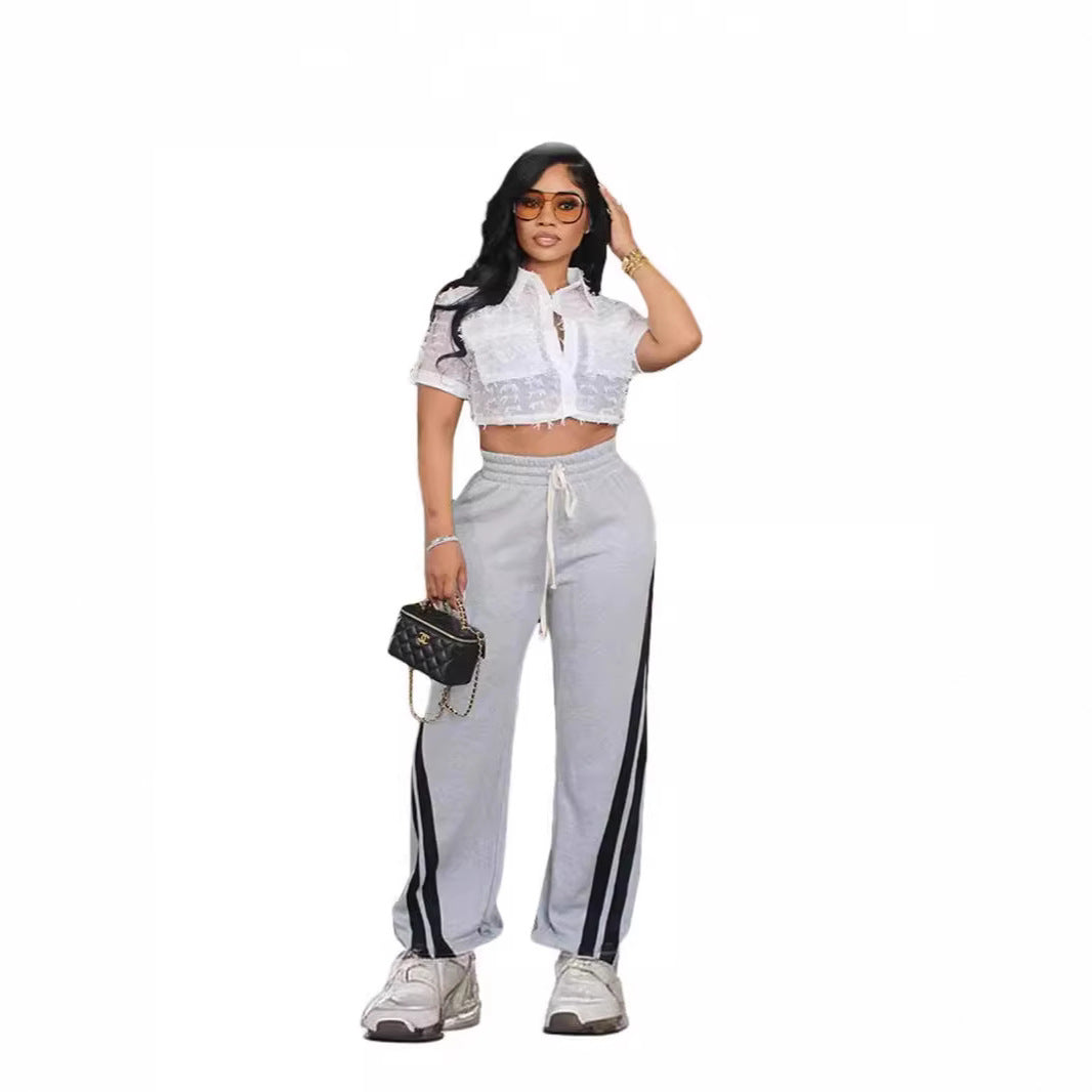 Women's Elegant Stitching Casual Trousers Style Pants
