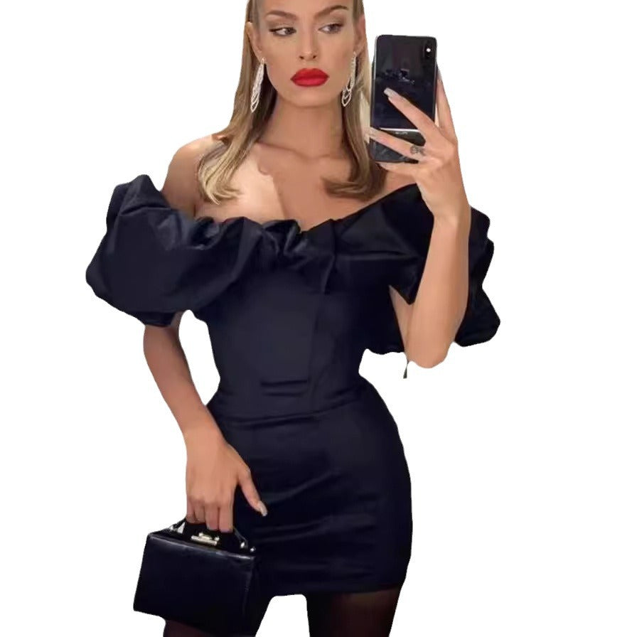 Women's Bare-breasted Fashion Sexy Backless Dress Bubble Dresses