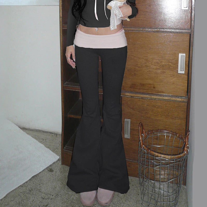 Women's Waist Low Casual Trousers Slim Fit Slimming Pants