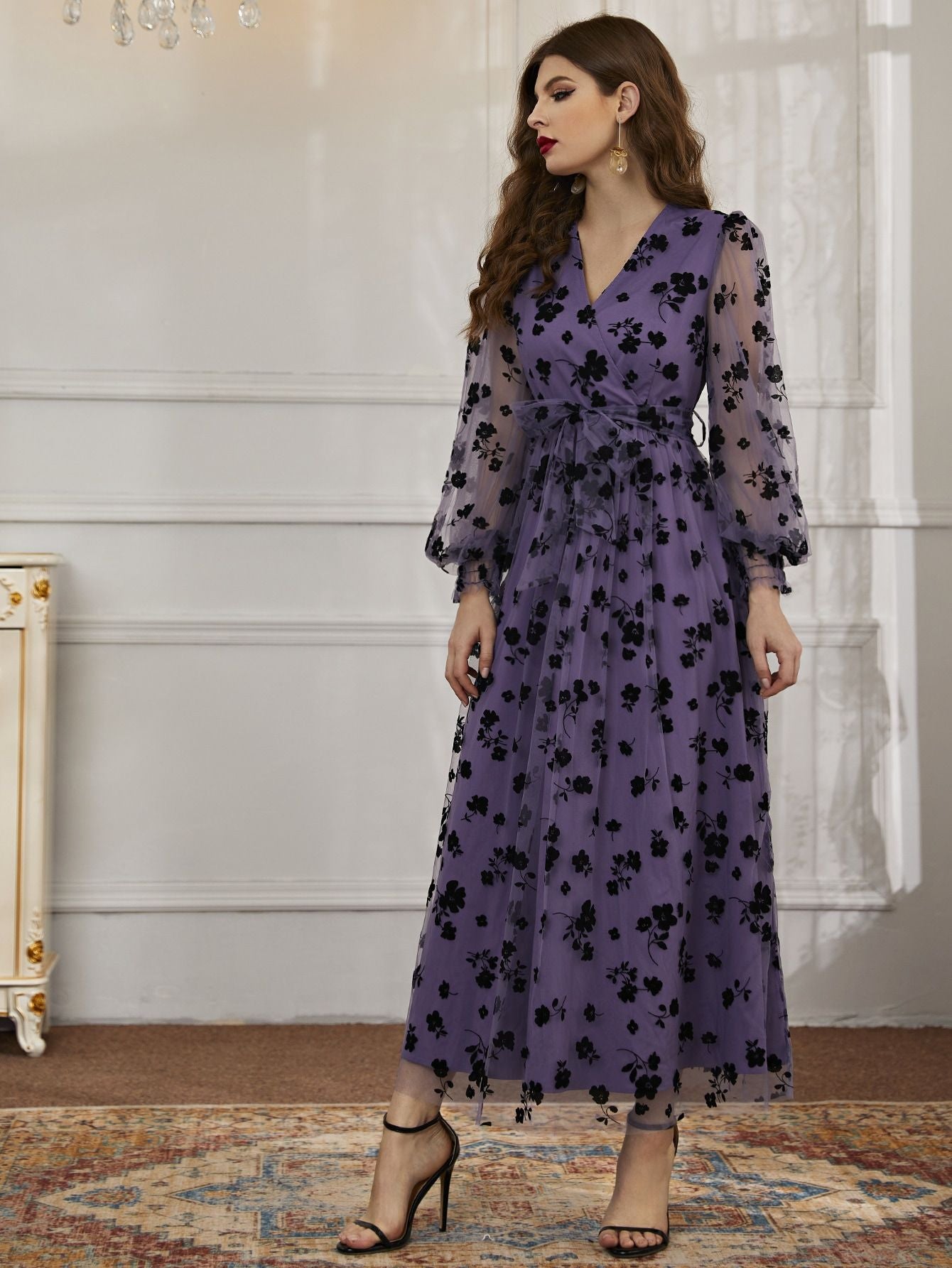 Women's Casual Autumn Elegant High Waist Mesh Dresses