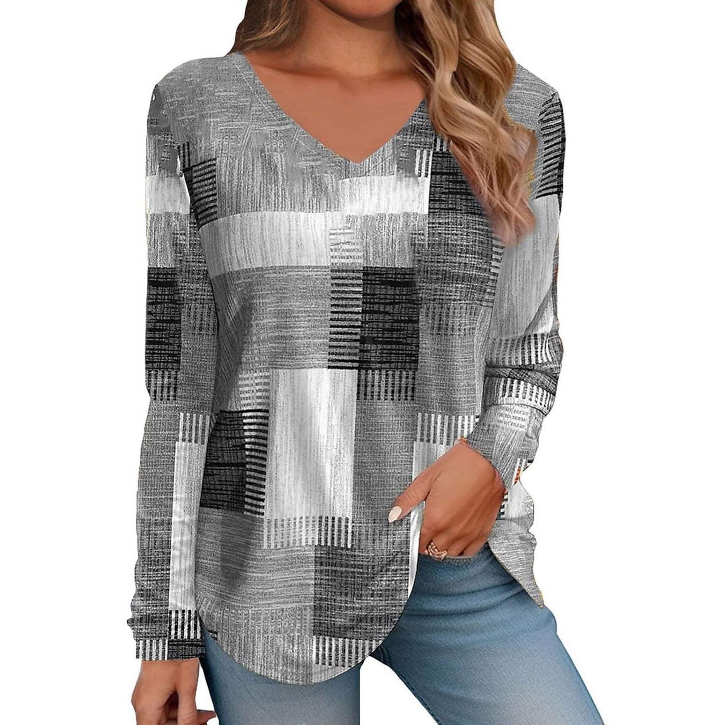 Women's Versatile Creative Printed Long Sleeves Blouses