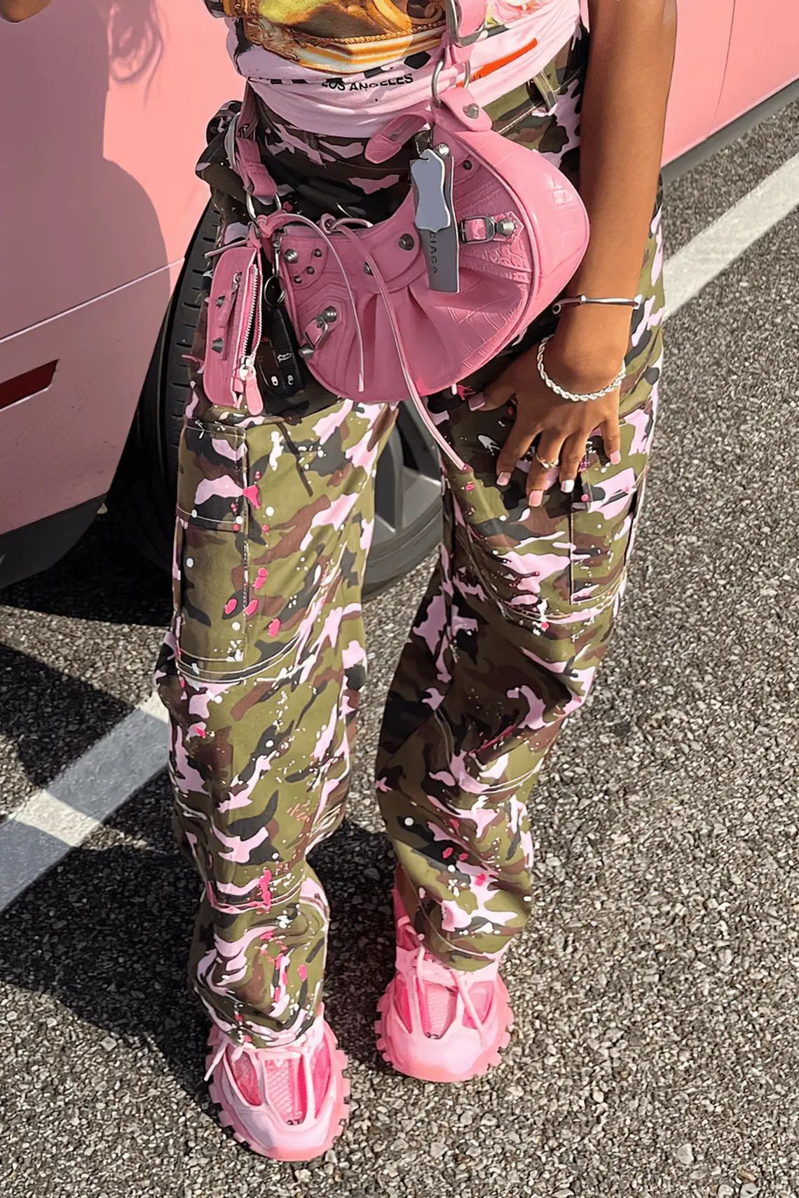 Women's Fashion High Waist Camouflage Pocket Pants