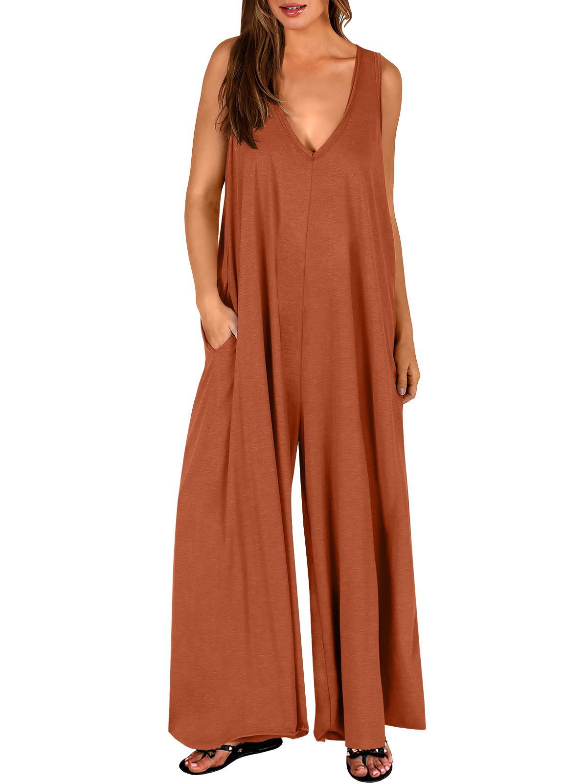 Women's Summer Fresh Casual Pocket Thin Jumpsuits