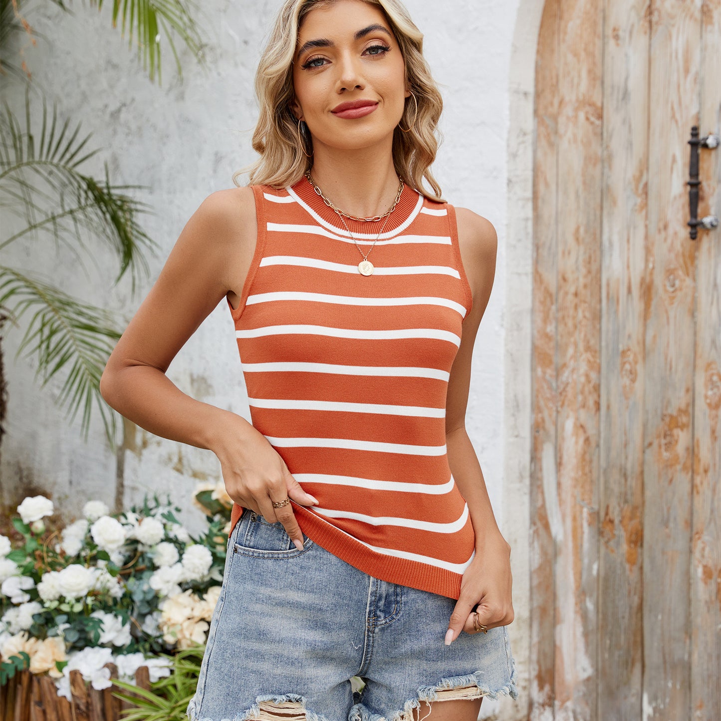Women's Summer Vintage Stripe Hot Slim Fit Sweater