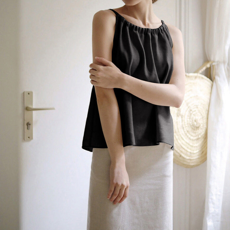 Women's Camisole Summer French Style Vacation Fashion Halter Sleeveless Tops