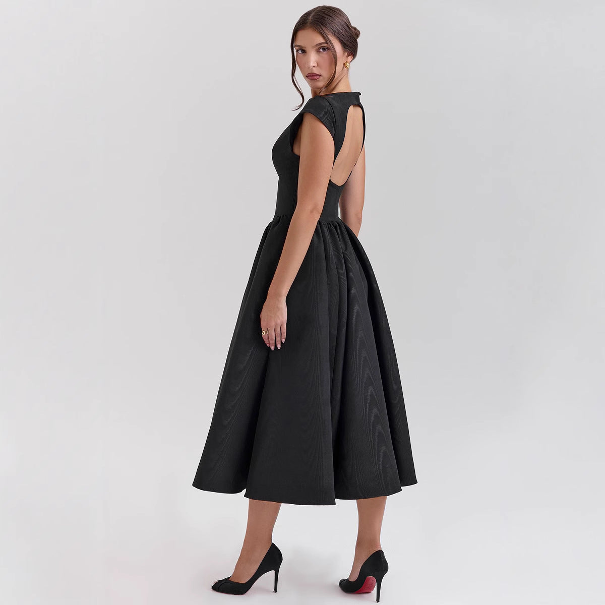 Women's Dress For French Minority Mid-length Solid Dresses