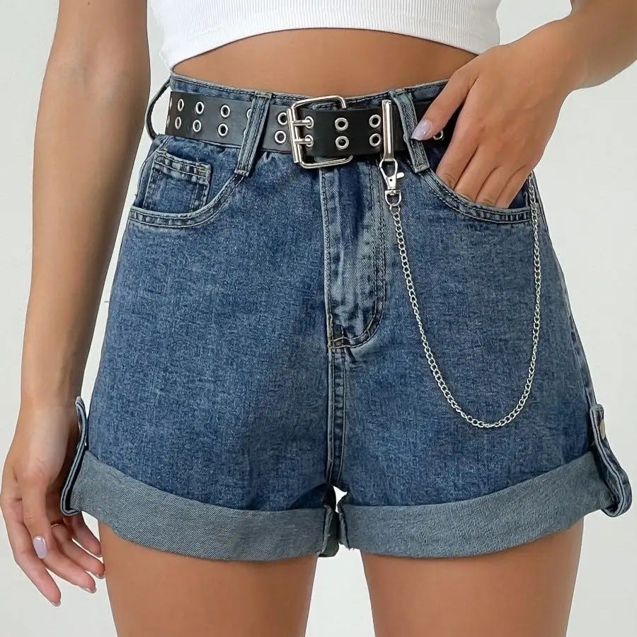 Women's Curling Straight Denim High Waist With Jeans