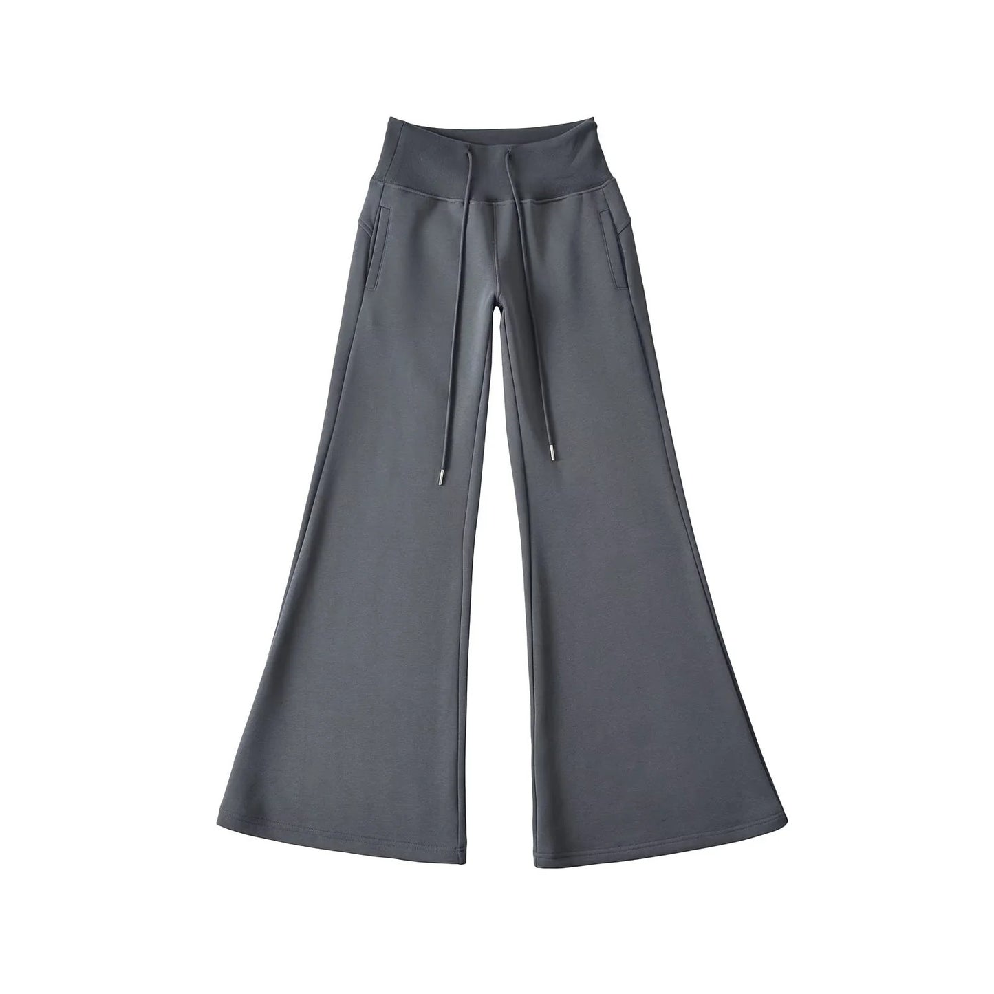 Women's Fleece-lined Thick Flared Casual Mopping Waist Pants